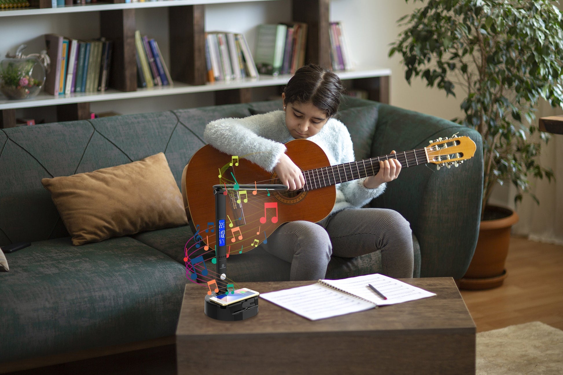 Lumicharge III | LED Desk Lamp + Wireless Charger+ Bluetooth Speaker & App-Controls