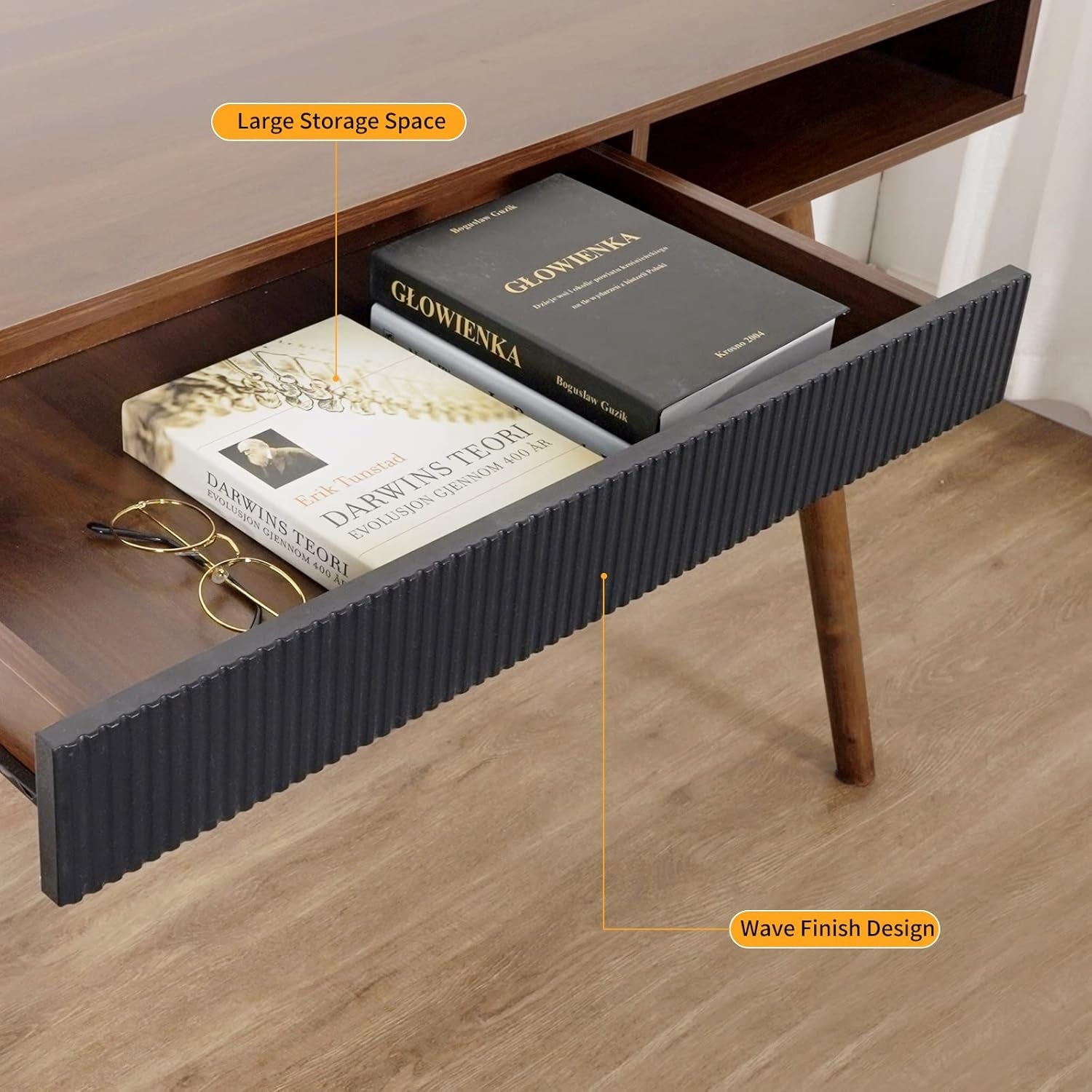 Mid-Century Modern Writing Desk with Drawer