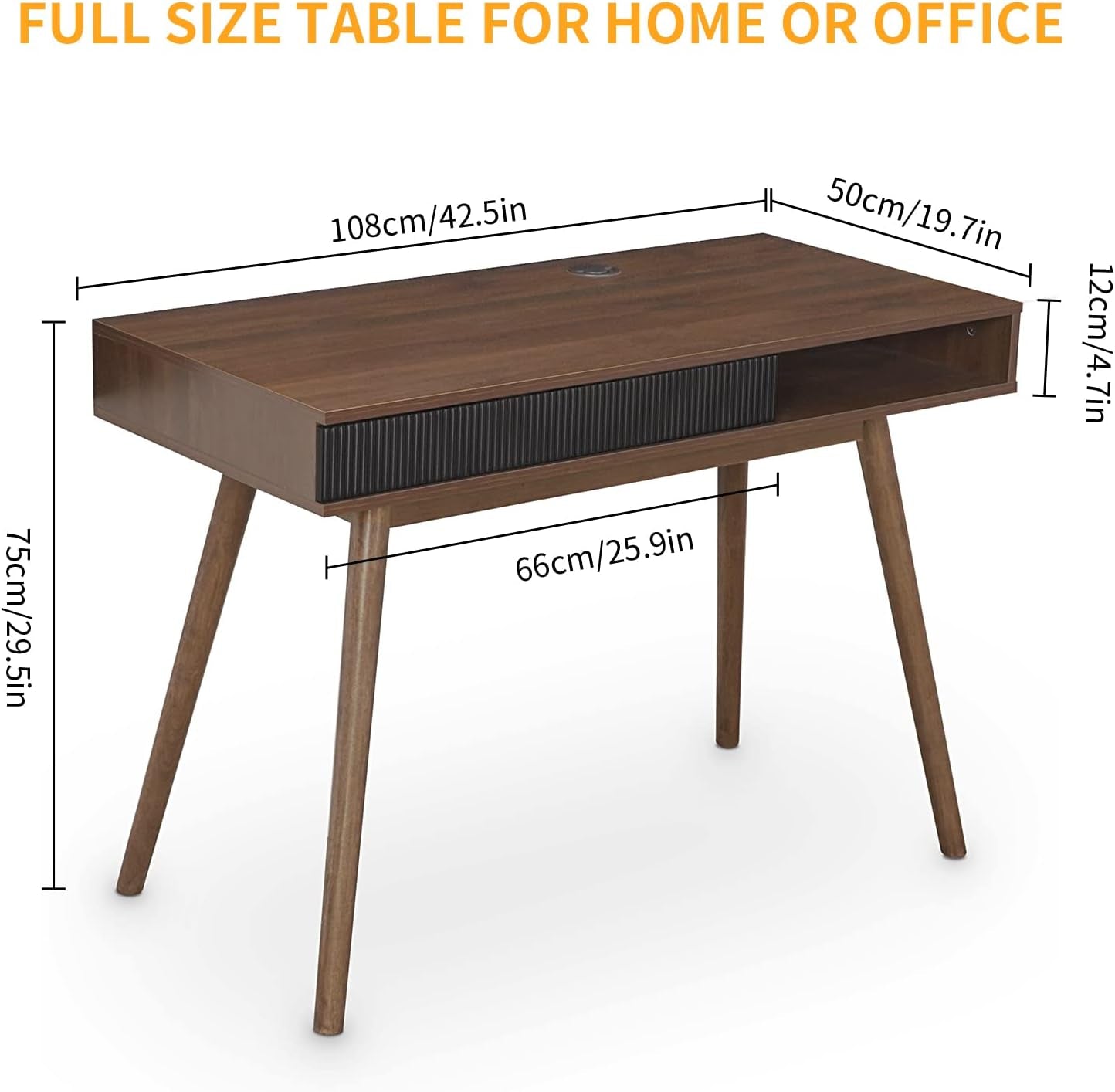 Mid-Century Modern Writing Desk with Drawer