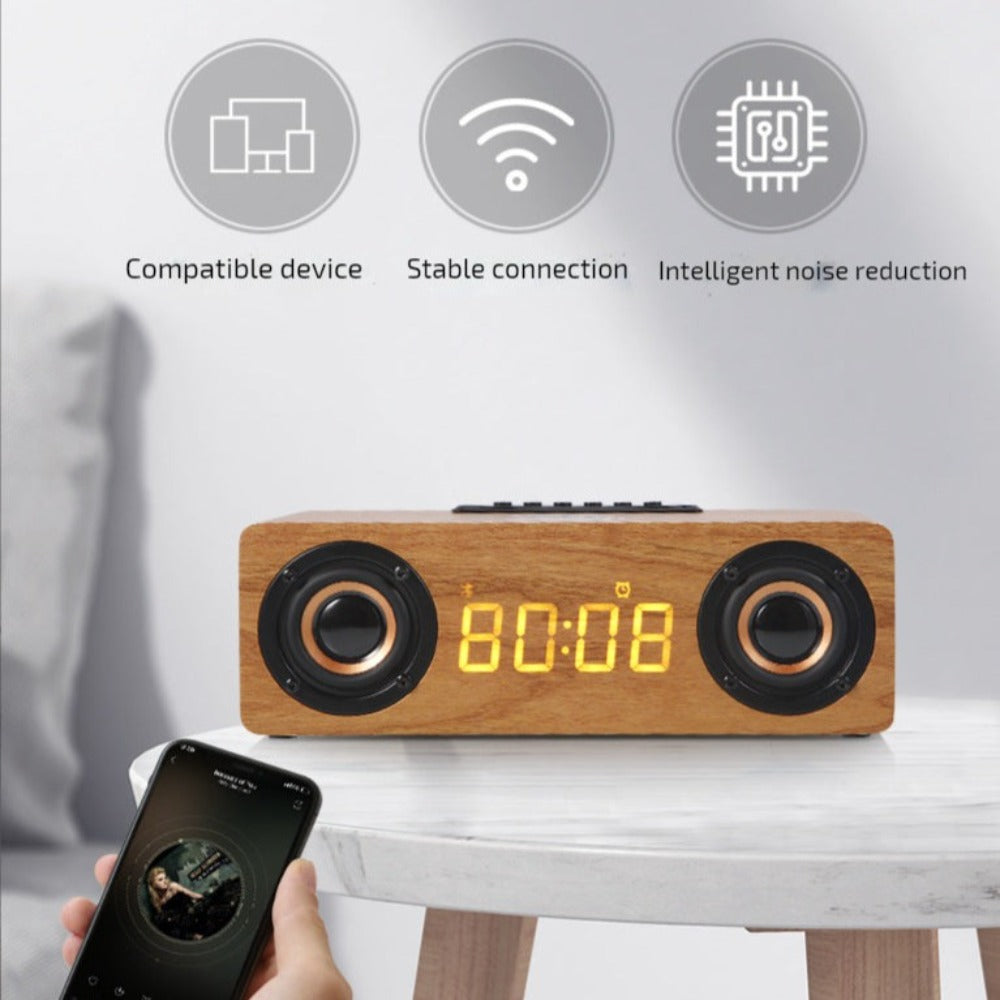 Wooden Retro Theme 4n1 Clock