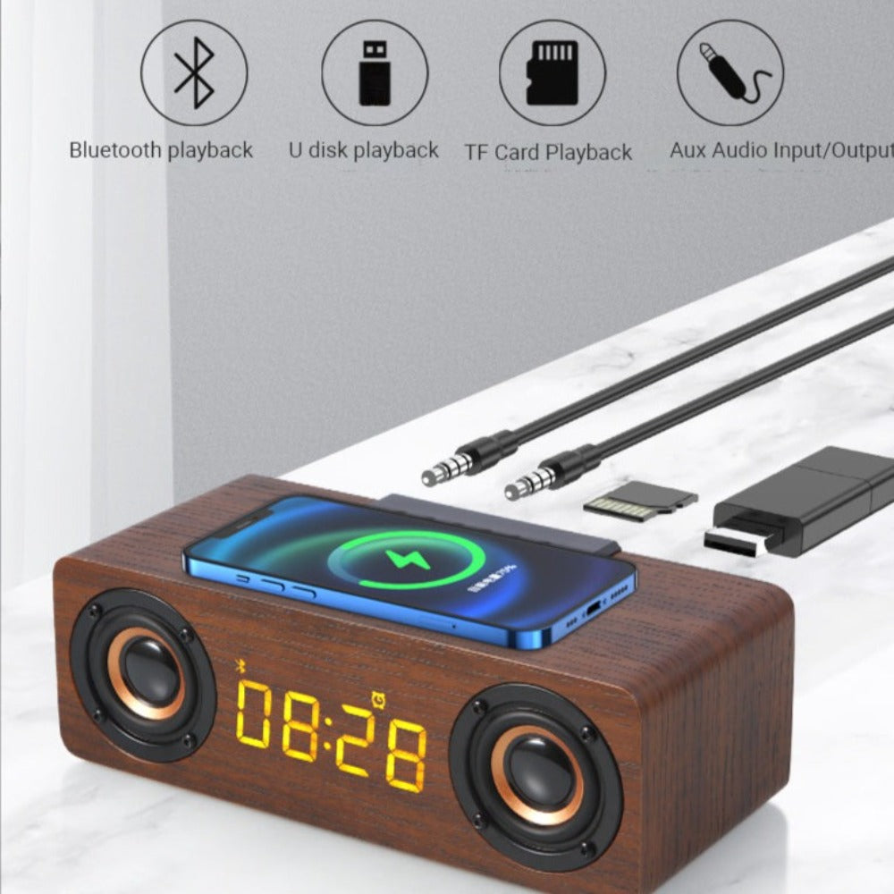 Wooden Retro Theme 4n1 Clock