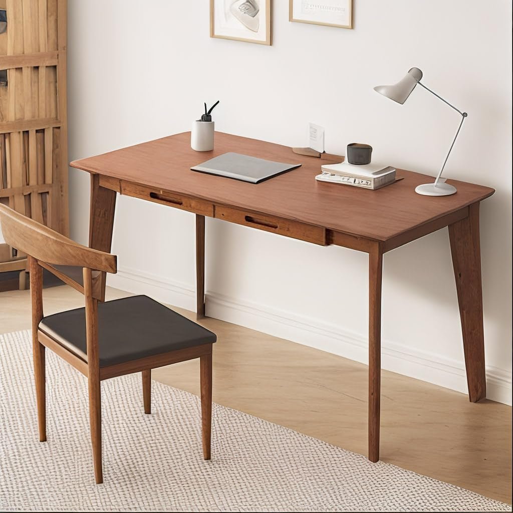 Modern Writing Desk with Two Drawers for Home Office-1