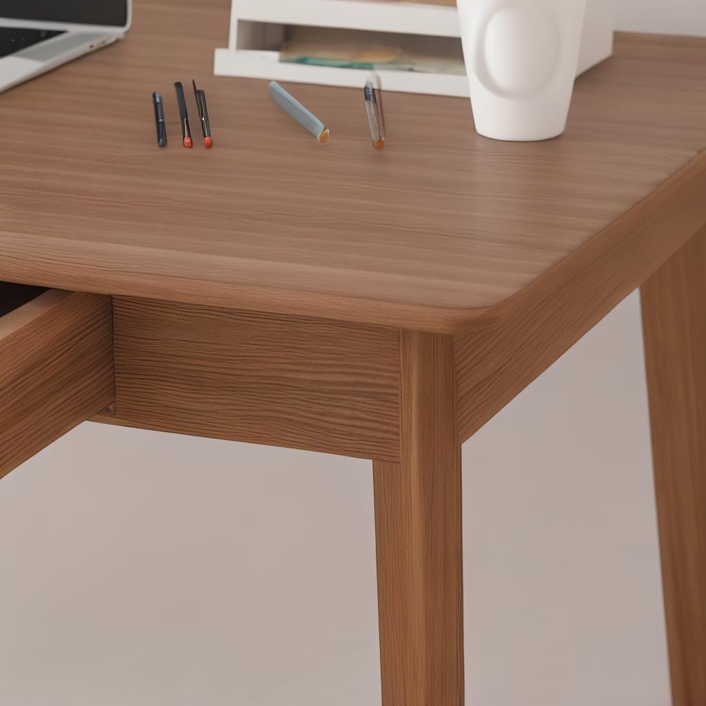 Modern Writing Desk with Two Drawers for Home Office-3