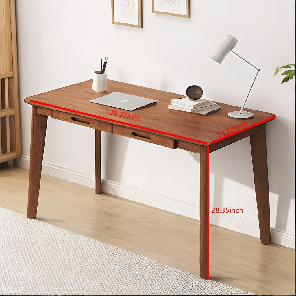 Modern Writing Desk with Two Drawers for Home Office-2